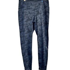 Mondetta Performance Luxury Brushed Jacquard Blue Legging Size Large